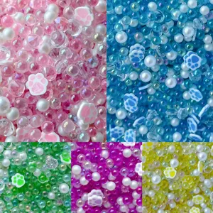 Mixed soft clay cat paw bubble beads DIY handmade jewelry slime filler accessories set