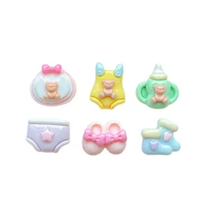 Süße Pastell Harz Baby Cabochons Set, Flachrückseiten Anhänger für DIY Haarschmuck und Basteln.