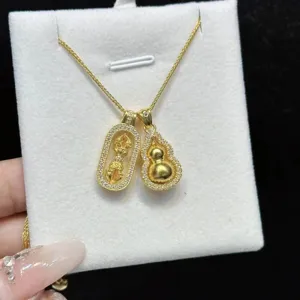 Collar Con Colgante de Plata de Ley 925 de Calabaza y Vajra Incrustaciones de Strass Cadena Retro para Mujer Joyería