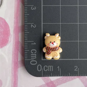 Christmas gingerbread bear resin cabochon DIY decoden cream glue hair clip accessories