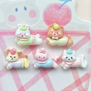 Close-up of cute mini running animal resin charms, perfect for DIY phone cases and hair clips.