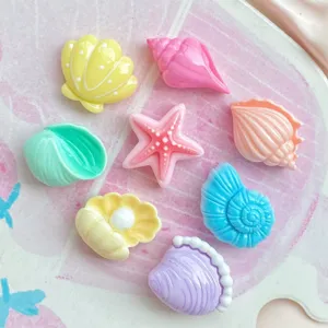 Mini colorful resin sea shell starfish charms cute DIY phone case craft accessories