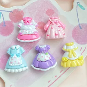 Süße Harz Prinzessin Kleid Cabochons flach für DIY Handyhülle Haarnadel Basteln Zubehör