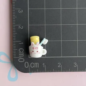 Mini coniglio spazzolino resina flatback carino DIY fermaglio capelli cover telefono