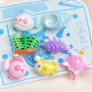 Ocean resin flatbacks mixed sea animal fish shell charms for DIY crafts hair clips 50pcs