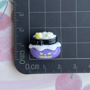 Halloween purple cauldron resin flatback charm for DIY hair clips phone case accessories