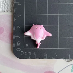 Pink stingray resin charm for DIY hair clips, shoes decoration, and bag accessories.