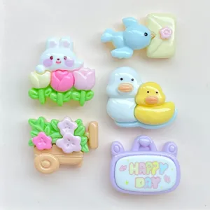 Lindos cabujones de resina, accesorios DIY para fundas de teléfono y manualidades.