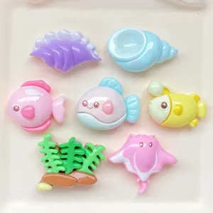 Ocean theme resin charms cute sea animal cabochons flatback for DIY craft decoration