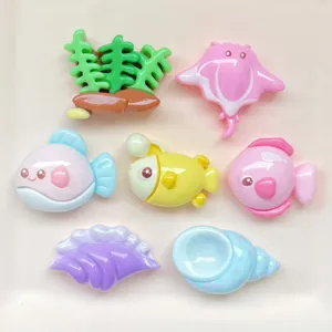 Ocean resin charms, cute sea animals and shell cabochons for DIY craft, hair clips, and shoes decoration.