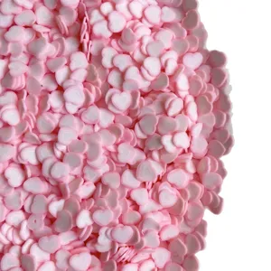 Tranches de pate polymere coeur rose en vrac pour loisirs creatifs et coque telephone