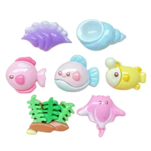 Cute resin ocean animals charms flatbacks for DIY hair clips shoes bag decoration