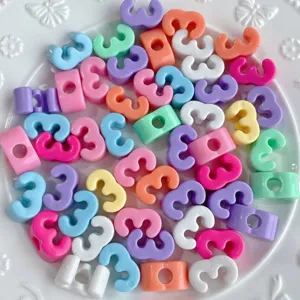 Cuentas acrílicas coloridas con forma de número 3 para manualidades y pulseras diy