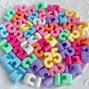 Cuentas numéricas de acrílico de colores con agujero DIY accesorios de joyería colgantes