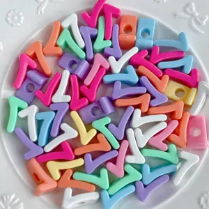 Abalorios acrílicos de colores con número colgantes DIY para hacer joyas y llaveros