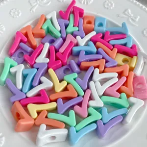 Abalorios numeros acrilico de colores 1 forma perforadas cuentas sueltas DIY joyas movil