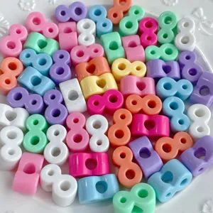 Cuentas acrílicas de colores en forma de número 8 accesorios para manualidades de joyería