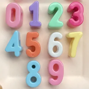Cuentas de números acrílicos 0-9 cuentas sueltas coloridas accesorios colgante de teléfono DIY