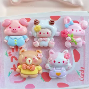 Simpatici cabochon in resina animali artigianato fai da te fermaglio capelli cover