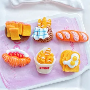Harz Brot Lebensmittel Charms flache Rückseite DIY Cabochon für Haarspange Handyhülle