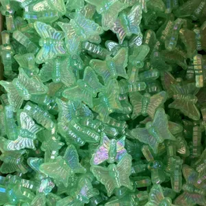 Grüne AB Laser Schmetterling Perlen, DIY Handwerk Harz Zubehör für Nail Art und Haarspangen.