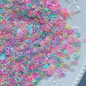 Paillettes in resina a stella colorate per fai-da-te, coriandoli glitter pastello per accessori.