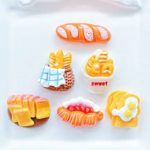 Harz Brot Charms Miniatur Essen DIY Cabochons Haarklammer Handytasche Dekoration DIY