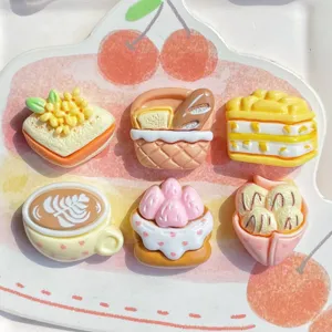 Cute resin food cabochons flatback charms for DIY hair clips and phone case fridge magnet crafts