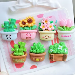 Harz Topfpflanzen Kühlschrankmagnete, süße Miniatur Blumen und Sukkulenten Deko Accessoires.