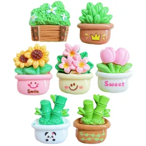 Harz Topfpflanze Miniatur Flachruecken Anhaenger DIY Zubehoer fuer Handyketten Basteln