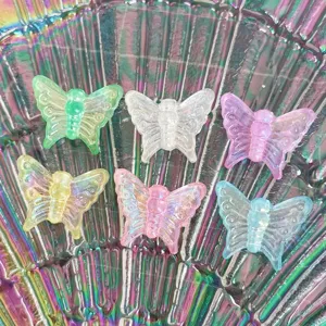 Bunte durchsichtige Harz Schmetterling Anhänger Detail für Nagelkunst Haarspangen DIY.