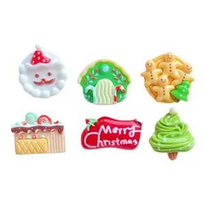 Cute Christmas resin flatbacks snowman gingerbread tree DIY phone case decoration