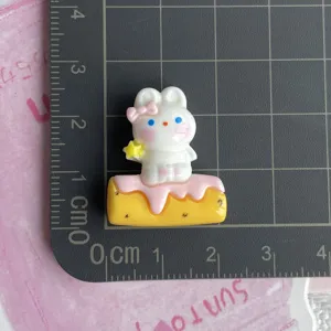 Cute resin rabbit cake cabochon charm for DIY phone case hairpin jewelry accessories making