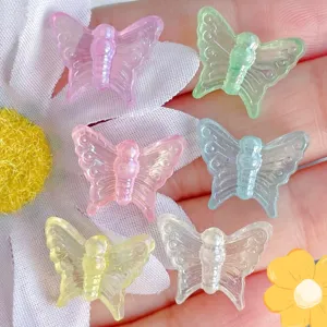 Laser Bunte Mini Schmetterling DIY Acrylperlen Für Haarspangen Nail Art Bastelzubehör Süße Galvanisierte Schmetterling Funde