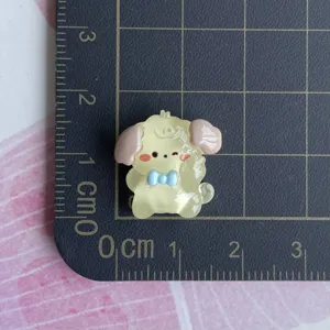 Mini cute puppy resin cabochon for DIY hair clip, phone case, and keychain accessories.