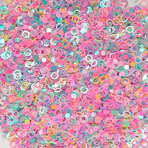 Paillettes ad anello colorate per lavori fai da te, coriandoli lucidi per progetti.