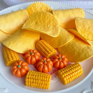 Breloques de nourriture en résine maïs citrouille tacos chips accessoires DIY mignon
