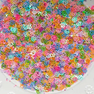 Paillettes olografiche colorate a forma di zampa per artigianato fai da te e resina.