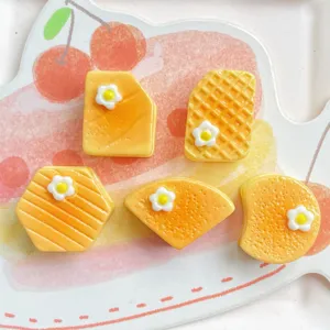 Cabujones de resina de galleta de margarita amarilla accesorios DIY para funda de teléfono