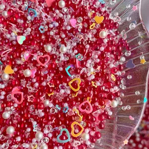 Mixed craft beads rhinestones pearls heart charms for DIY slime cream glue deco accessories