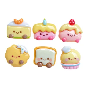 Cute resin cake bread cabochons for phone case hair clip DIY craft handmade accessories charm