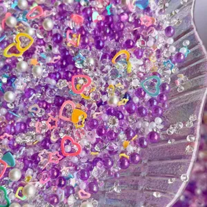 Mixed DIY craft beads rhinestones pearls heart star charms for cream glue phone case