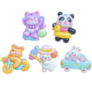Cute cartoon resin animal flatbacks charms for DIY hair clips phone case accessories 5pcs