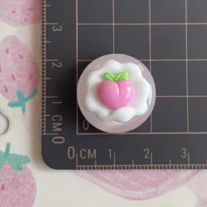 Cute translucent resin peach cream cabochon DIY charm for phone case crafts decoration.