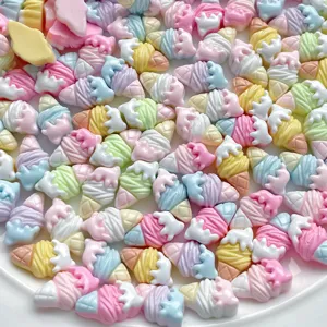 Miniatur Macaron Farbe Eiscreme Harz Cabochons Detail Ansicht, ideal für DIY Haarschmuck.