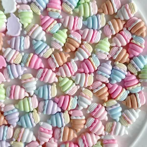 Mini Macaron Farbe Eiscreme Harz Charms süße DIY flache Cabochons für Basteln und Dekoration