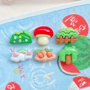 Mini resina fungo carota albero cabochon simpatici fai da te custodia telefono forcina