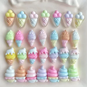 Miniatur Pastell Kunstharz Eiscreme Cabochons Charms für DIY Haarspangen Handyhüllen Basteln