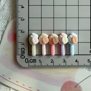 Mini resin milk bottle charms cute nail art accessories miniature craft supplies 5pcs