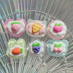 Resin fruit cabochons detail shot, cute DIY phone case accessories and craft charms.